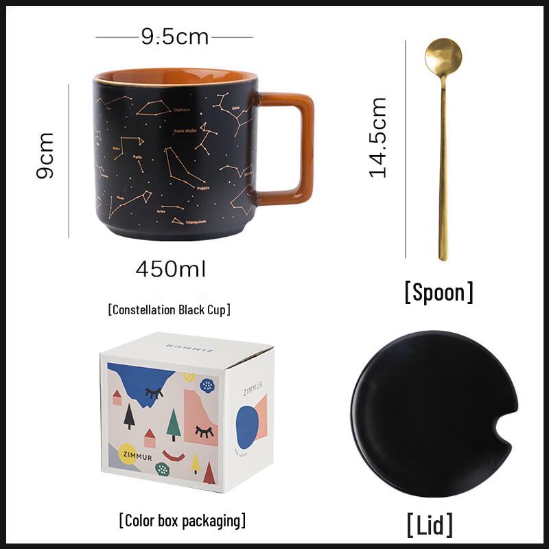 

Yudefeng Vintage Black Ceramic Mug with Lid