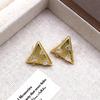 Elegant Rhinestone Triangle Stud Earrings - Luxury Geometric Design for Women