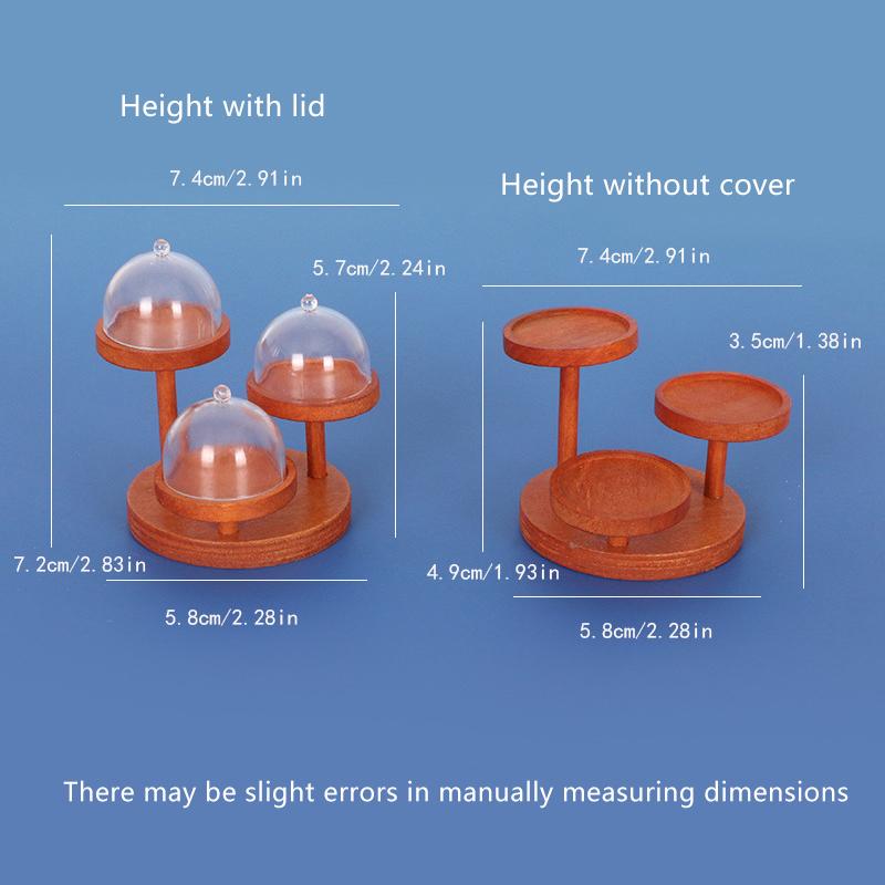 Dollhouse Miniature Mini Three-Layer Tray Food Cover Decorative Rack Dollhouse Accessories