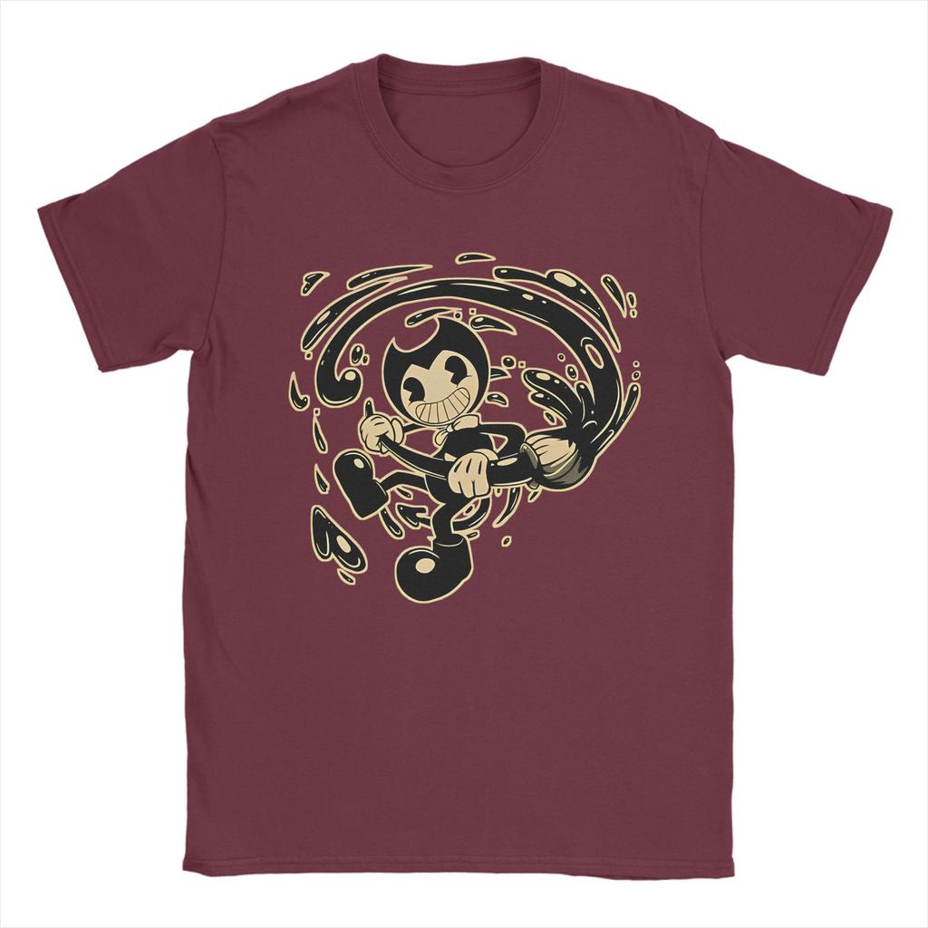 Retro Ink Bendy Tshirts Unisexs Round Neck Short Sleeve Clothes Game 100Cotton Summer Tops Shirts
