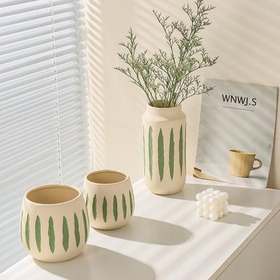 Vase Senior Sense Kreative Mehrfarbige Malerei Keramik Blumentopf Vase Heim Nische Desktop Indoor Topf Heimdekoration Einfach