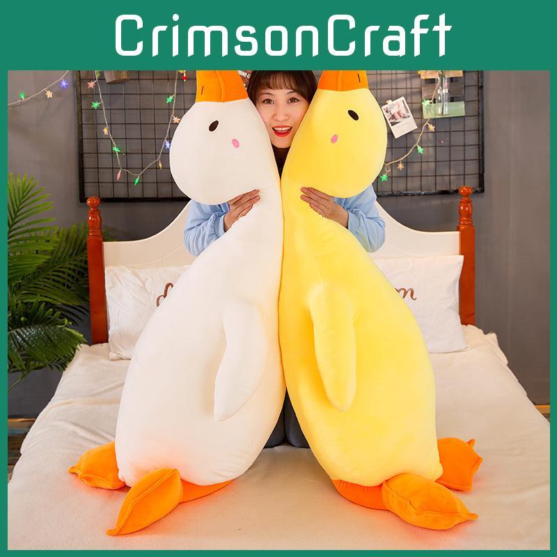 Adorable Long White Goose Plush Toy Creative Sleepy Hugging Pillow For Valentines Gift