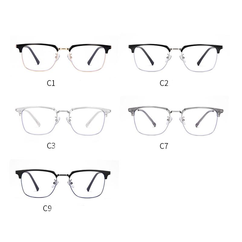 Prescription 0 -0.5 -0.75 To -6.0 Half Frame Square Nearsighted Glasses For Men Retro Anti Blue Rays Myopes Lunettes Male