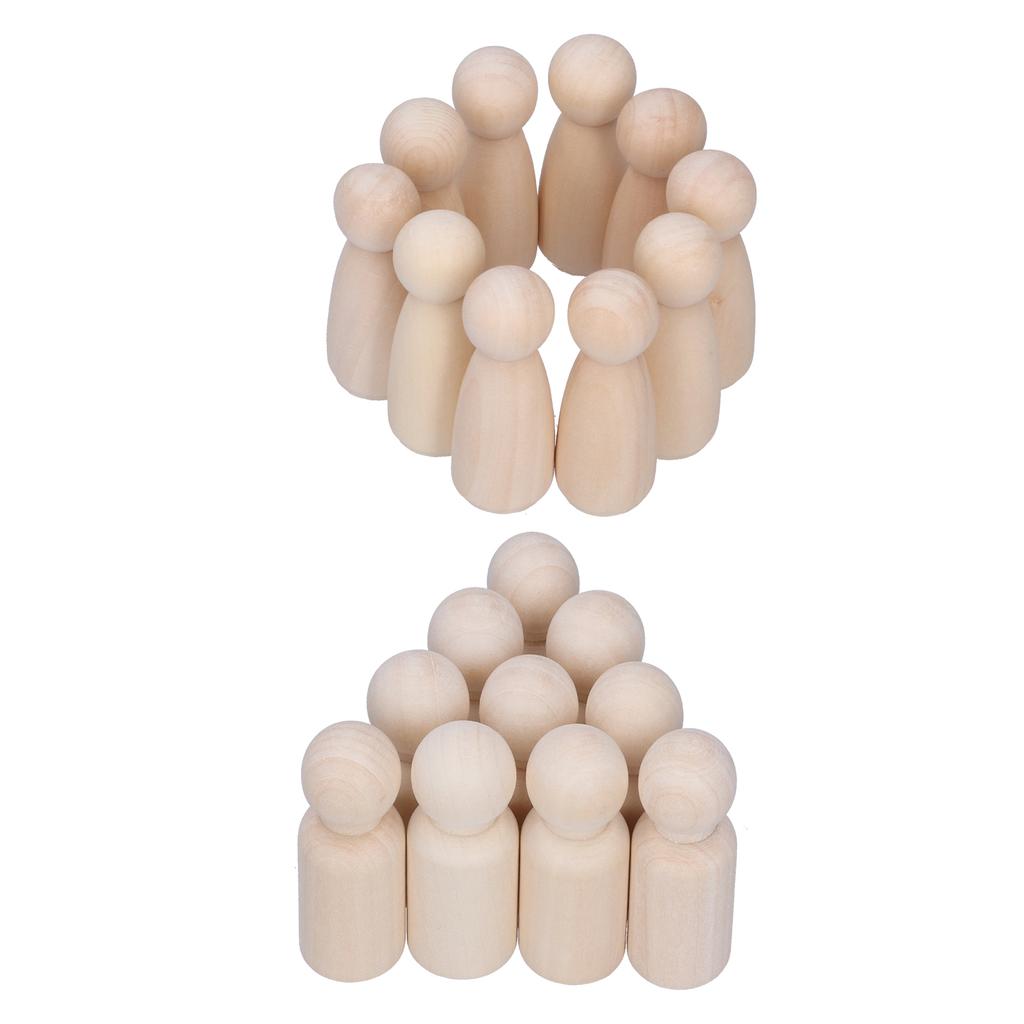 Wooden Peg Dolls Wooden DIY Doll Figure After-sales Guarantee Smooth with High-quality Hardwood for Kids DIY Art Craft Painting
