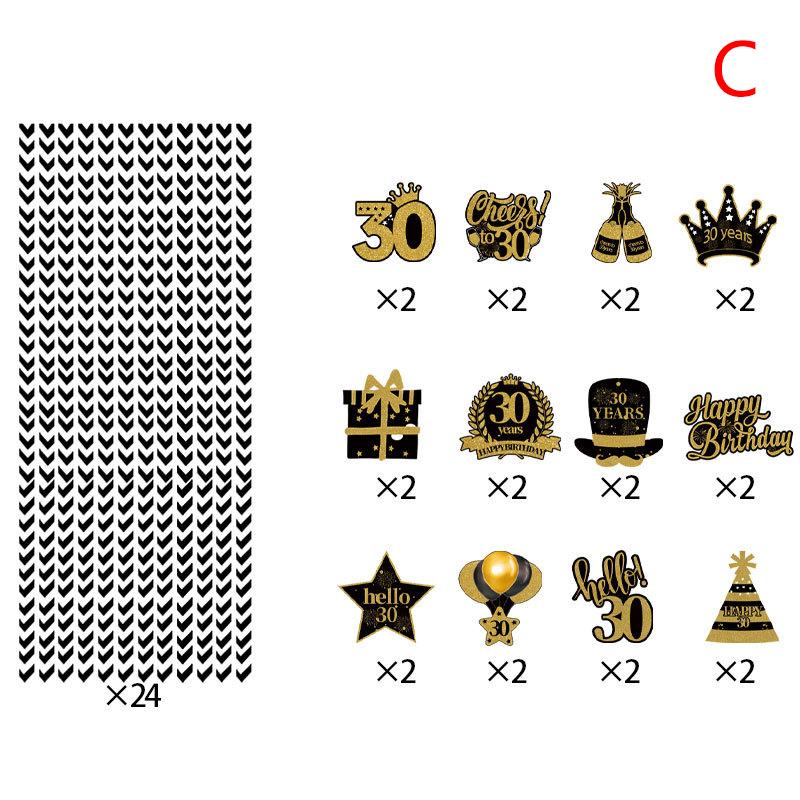 24pcs Men Women Birthday Disposable Straw 18th 30th 40th 50th 60th Birthday Paper Straw Anniversary Birthday Party Supplies