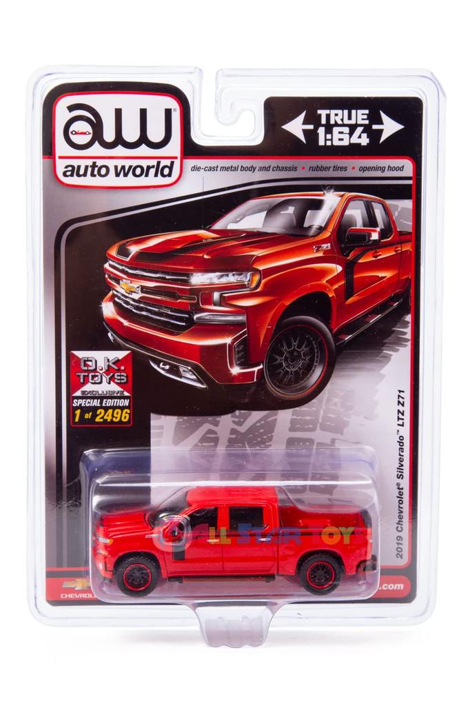 Auto World CP7918 2019 Chevrolet Silverado LTZ Z71 Red Limited Edition 2496 Pieces Worldwide Diecast Model Car 1/64