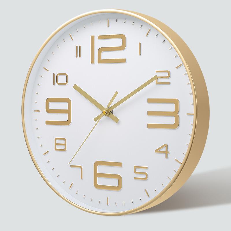 12 Inch 30CM Silent Wall Clock, Creative and Fashionable, Three-dimensional Digital Minimalist Clock for Home Living Room