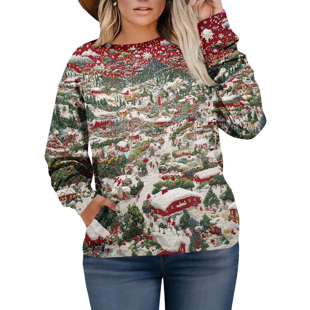 Christmas Sweatshirts For Women Sweater Cute Shirt Fall Pullover Top