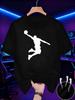 Men's Casual Athletic T-Shirt-featuring a Basketball Player Silhouette Design-perfect for Summer Sports Enthusiasts. Available in Plus Sizes., PLUS SI