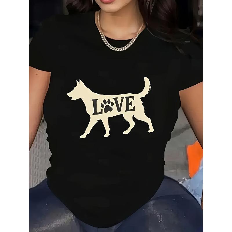 T-shirt da donna con stampa grafica per estate e primavera, top casual a maniche corte con scollo rotondo