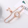 Luksusowe damskie błyszczące zegarki na bransoletce Różowe złoto Zegarek Modny damski elegancki zegarek kwarcowy damski zegar