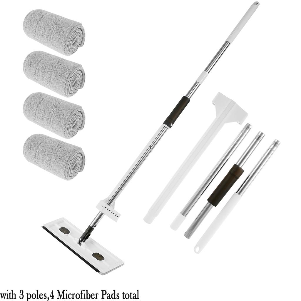 Flat Floor Mop 360 ° Rotating Floor Mop Extra Large Length 137 Cm Wet and Dry Hands-Free Dust Mop for Kitchen Living Room