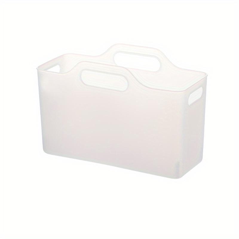Large Soft PP Portable Storage Basket, Transparent Multifunctional Desktop and Bathroom Organizer for Household Cabinets, Sundries