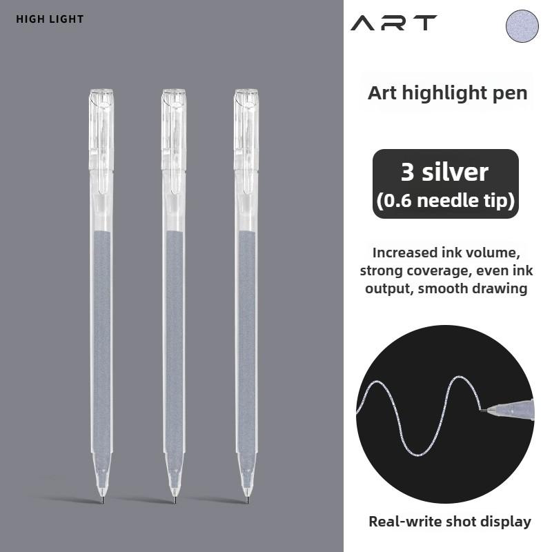 LANGUO Overlayable High-Capacity Replacement Gold/Silver/White/Black Drawing Gel Pens for Art Marker Stationery School Supplies
