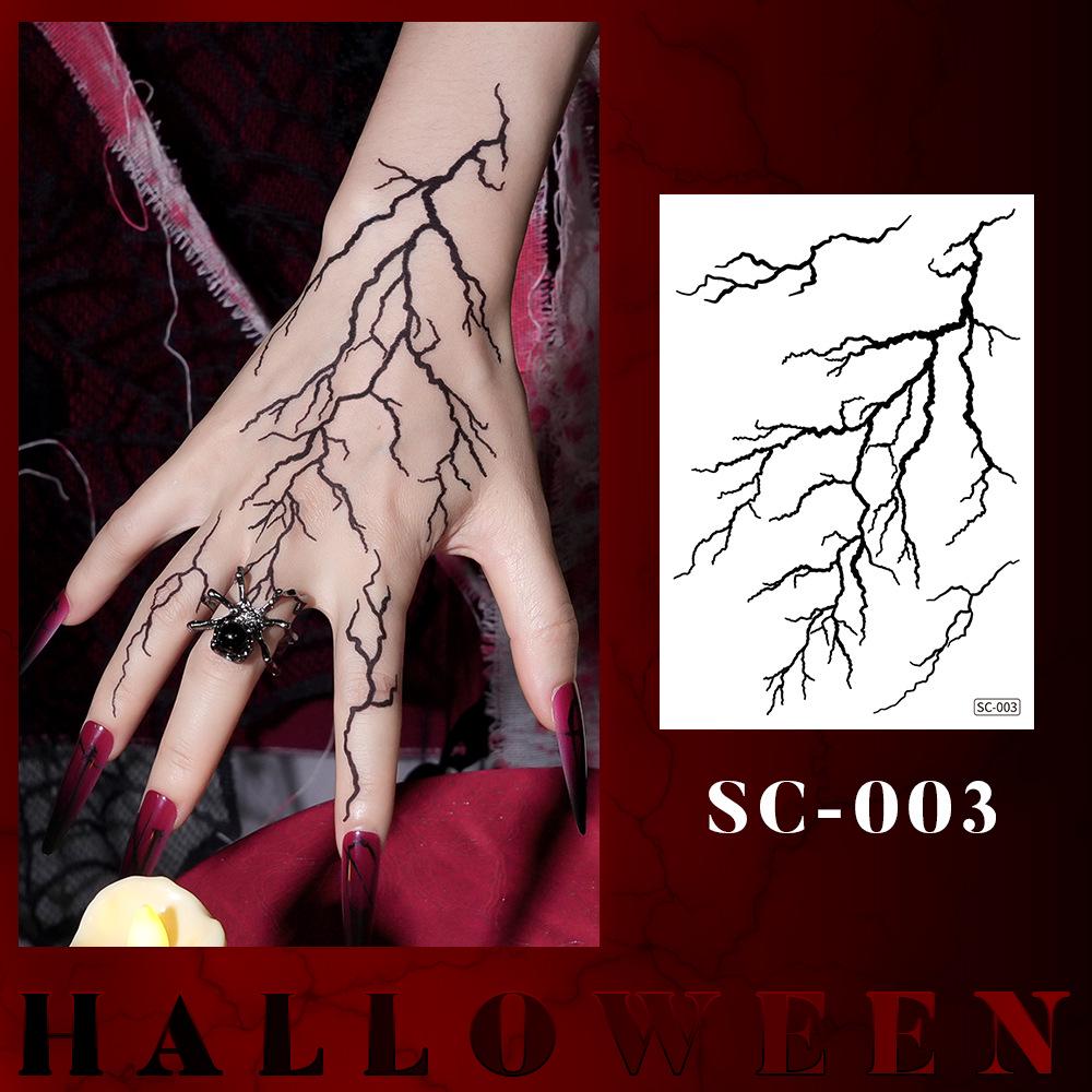 Waterproof Halloween Tattoo Stickers: Realistic Scars, Veins, and Cracks for Face and Arms
