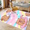 Capybara Playful Summer Office Carpet Soft Polyester Entrance Carpet Washable Non slip Machine Washa