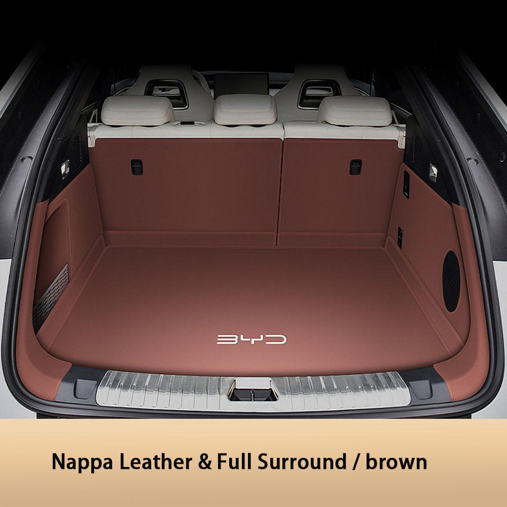 Car Boot Mat Rear Trunk Liner For BYD Sealion 7 Sea Lion 07 2024 2025 Nappa Leather Floor Carpet Tray Protector Accessories Mats