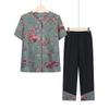YUZHAOLIN Women's Summer Two-Piece Shirt Set for Middle-Aged & Elderly