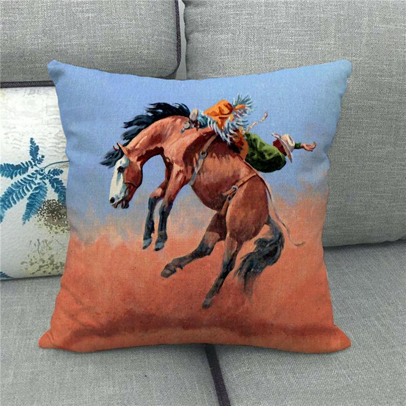 Fierce Wolf Wildlife Oil Painting Digital Printing Short Plush Pillow Covers For Car Sofa Office Cushion Cover Home Goods