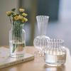 1/2pc Transparent Glass Vases Striped Hydroponic Plant Flower Pot  Living Room Bedroom Floral Plant Bottle Desktop Vase Decor
