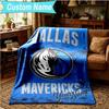 1PC Custom Name Blanket MAVERICKS BASKETBALL TEAM Flannel blankets Patterns Throw Blanket All-Season Soft Gift for Couch, Bed, Camping, Birthday gifts