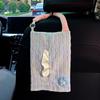 Creative French-Style Fabric Hanging Car Tissue Box, Adjustable Napkin Holder