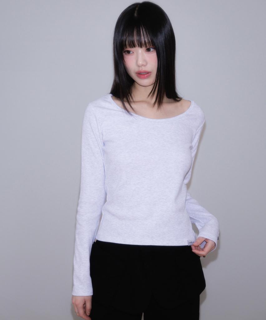 ROSEFRANTZ Essential Rose Label Long Sleeve [White Melange]