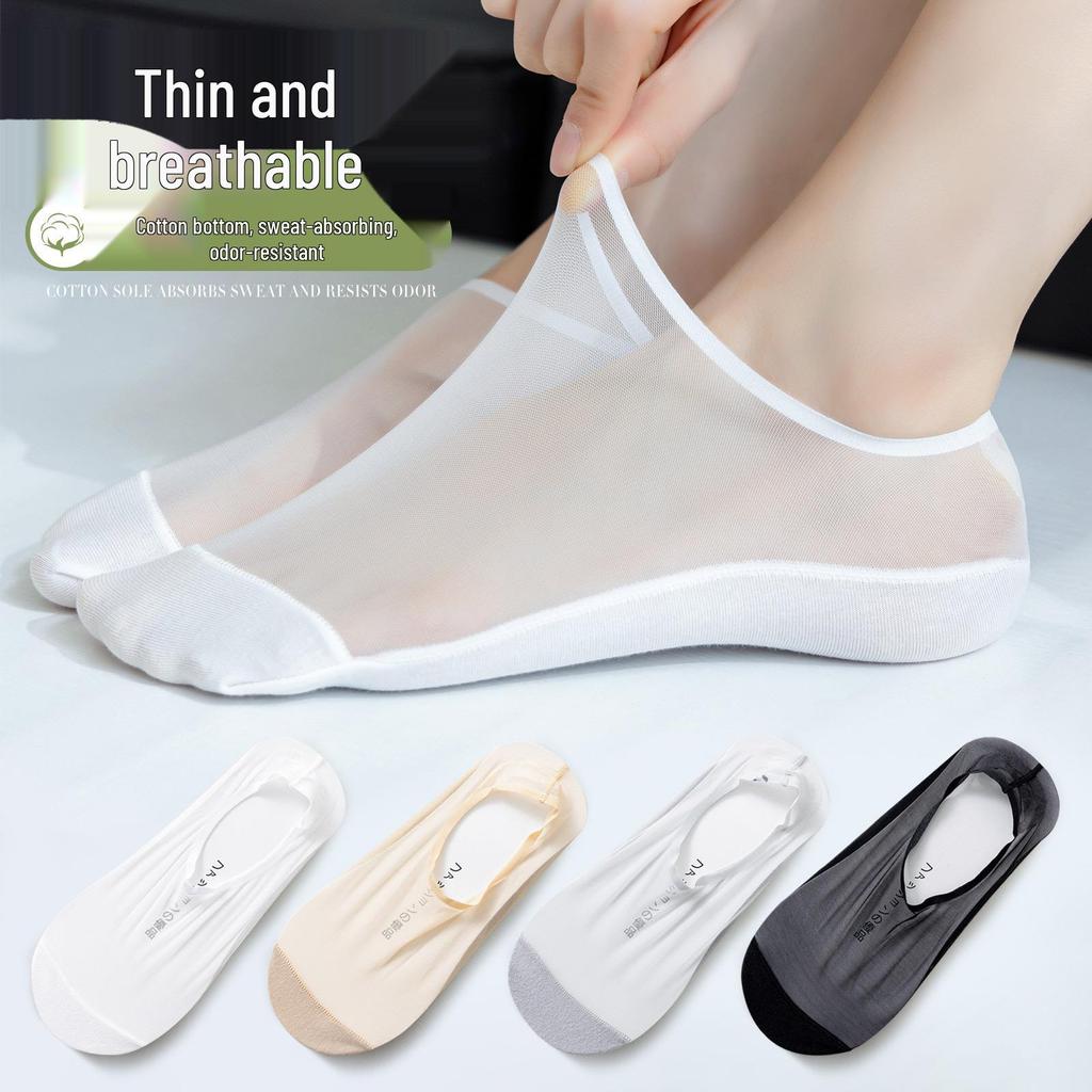 Women's Low-Cut No-Show Ankle Socks - Non-Slip, Breathable, Thin Mesh, Summer Style