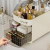 Boîte de Rangement Transparente de Grande Capacité pour Soins de la Peau et Rouges à Lèvres - Organisateur Anti-Poussière et Élégant