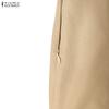 ZANZEA Women Casual V-Neck Solid Color Short Sleeve Sheath Dress