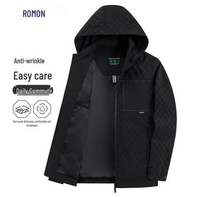 Luomeng Men's Detachable Hooded Business Casual Jacket