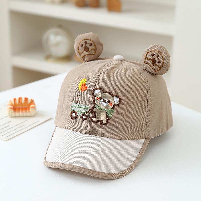 Spring Style Cartoon Bear Ears Baseball Cap for Kids - Sun Protection Visor Hat