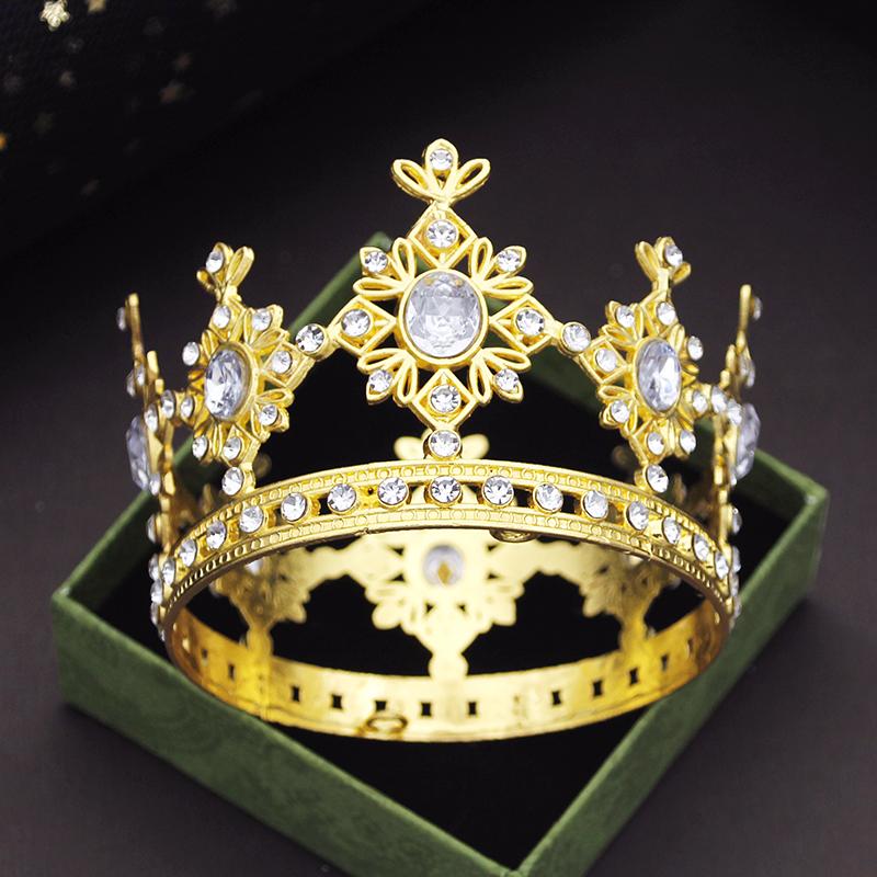 Party Prom Birthday Cake Crown Small Tiaras for Doll Green Pink Diadem Bridal Wedding Hair Jewelry Tiaras Head Ornaments