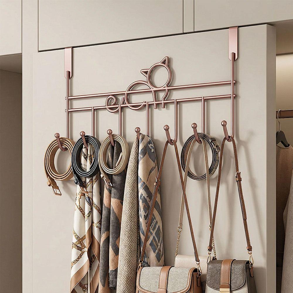 7 Hooks Over Door Hooks Space Saving Door Hanger Rack Door Storage Hook  Kitchen Organizer