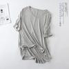 V-Neck Batwing Sleeve Women's Casual Solid T-Shirt - Spring/Summer Korean Plus Size
