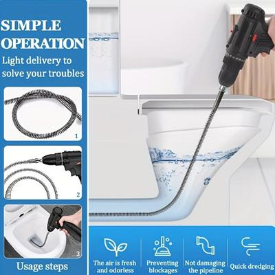Electric Drain Auger Clog Remover, Flexible Metal Cable, 39.37" Long, for Sink and Toilet Pipe Blockage Clearing Tool