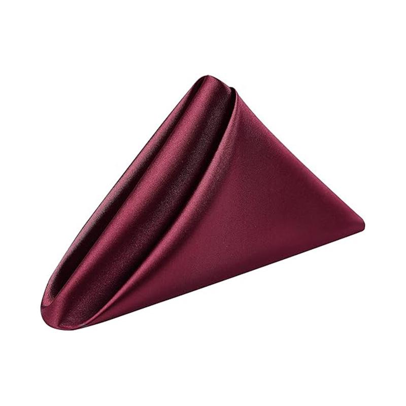 High-Density Satin Napkin – Wedding Style Solid Color Overlock Placemat Tablecloth with Flower Design.