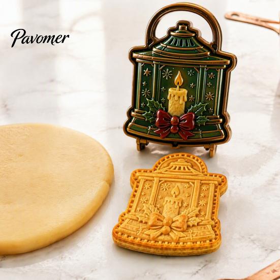 Kitchen Gifts for Bakers Christmas Mini Pie Mold, 3D Relief Embossed Hand Baking Gadgets Reusable DIY Dough Press Mold Holiday Party Molds