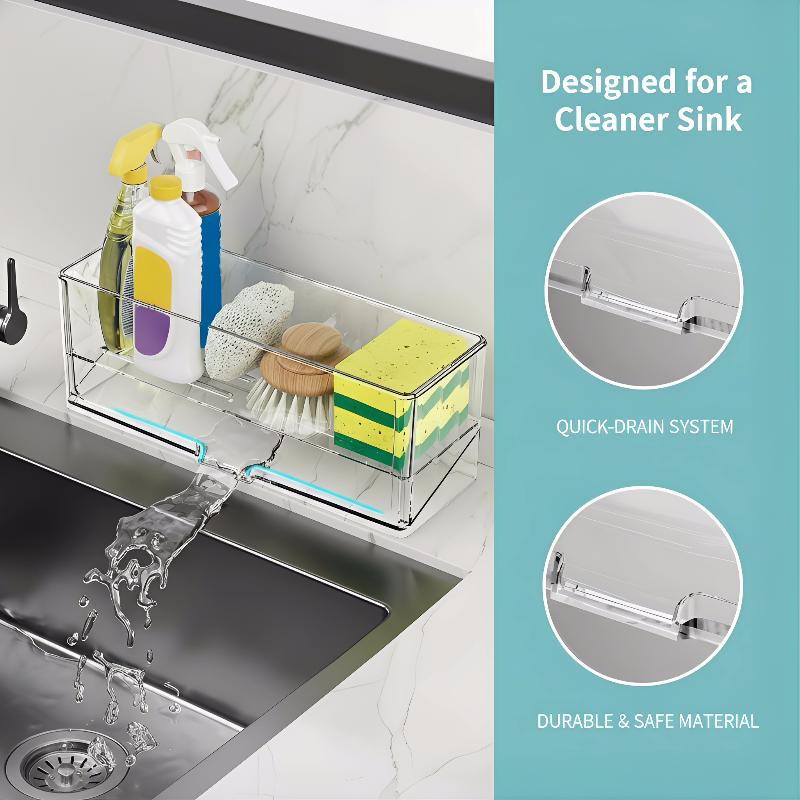 Multifunctional Sink Drain Rack Self Draining Rack Dish Brush Storage And Organization Rack