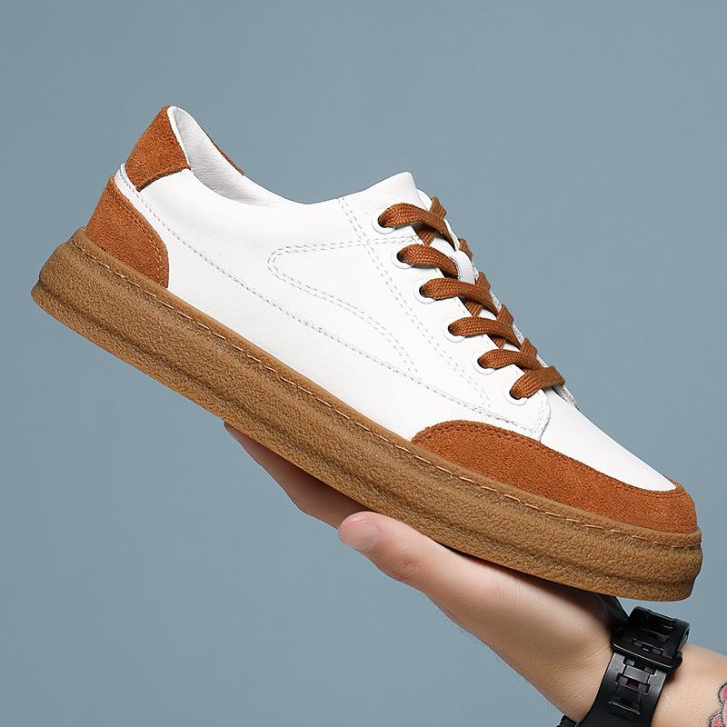 Men's Shoes Board Shoes 2025 Men's Lightweight Casual Leather Shoes Low-top Retro Sports Shoes Wear-resistant Wear-resistant Non-slip