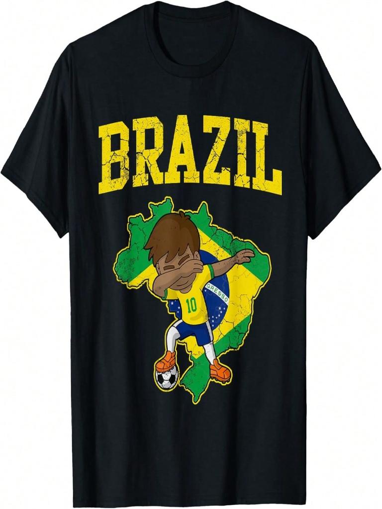 Brazil Soccer Boy Brazilian Football Dabbing Kid unisex Wounisex T-Shirt