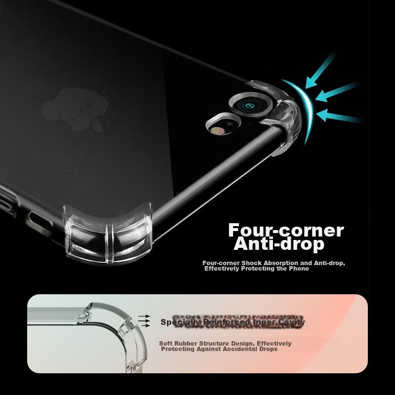 PISEN Compatible with IPhone 6 Plus/6S Plus Phone Case, 5.5-Inch Transparent Slim Anti-Scratch Soft Case with Air Cushion Shockproof Protectio