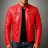 European and American men's stand-up collar PU leather jacket, locomotive style retro slim leather jacket men's batch