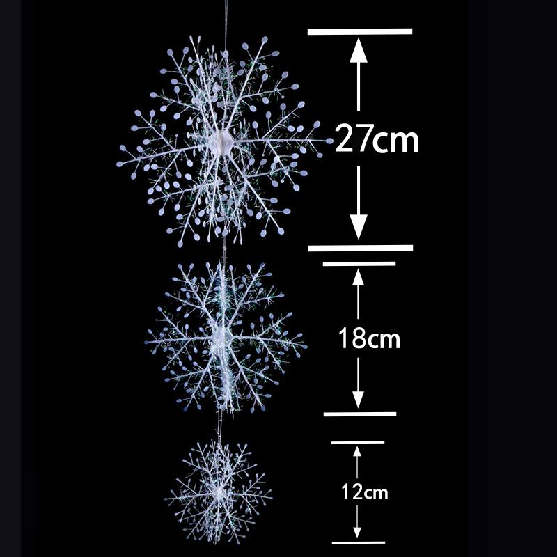 

6 Christmas tree pendants, snowflake scene arrangement, indoor photography 27cmx2 18cmx2 12cmx2