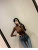 Korean High Neck Ribbed Long Sleeve Slimming Curved Hem T-Shirt for Women