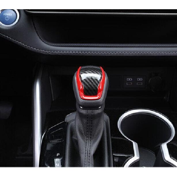 Carbon &Red Gear Shift Knob Molding Cover Trim For -2025 Highlander Toyota