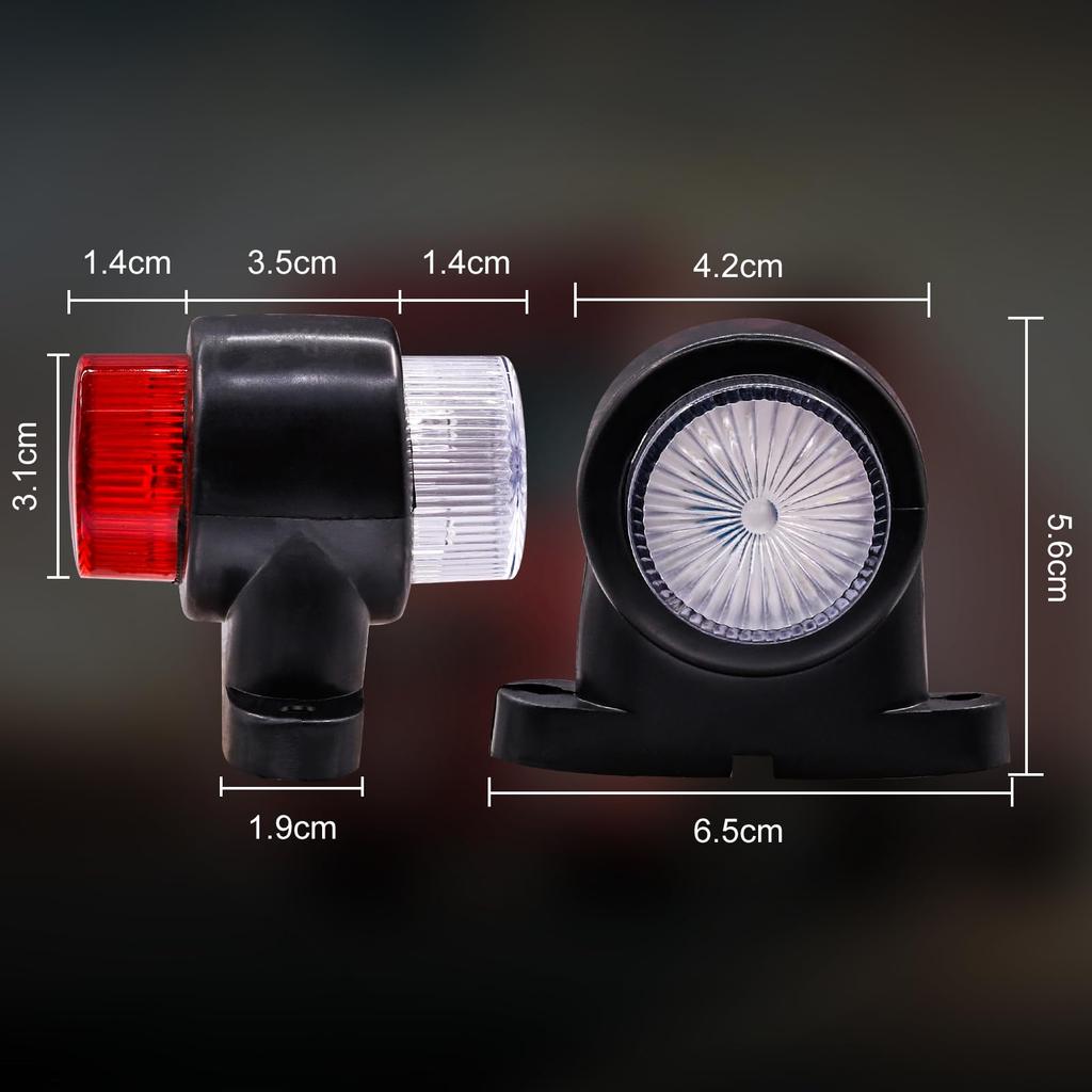 Ygmylandbb Truck LED Side Marker Lamp, 8 LED Double Sided Lighting, Shoulder Light, Side