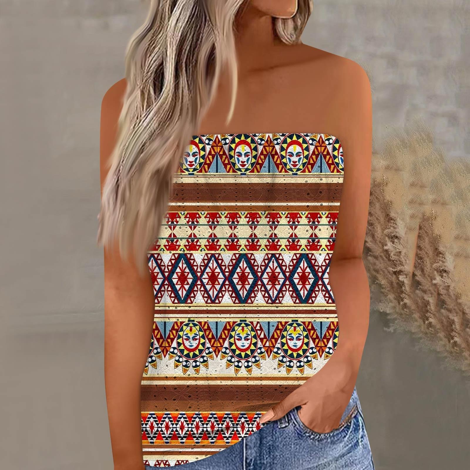 

Укороченные топы для женщин, сексуальные летние майки-трубы без рукавов с принтом, майка-рубашка, жилет L коричневый