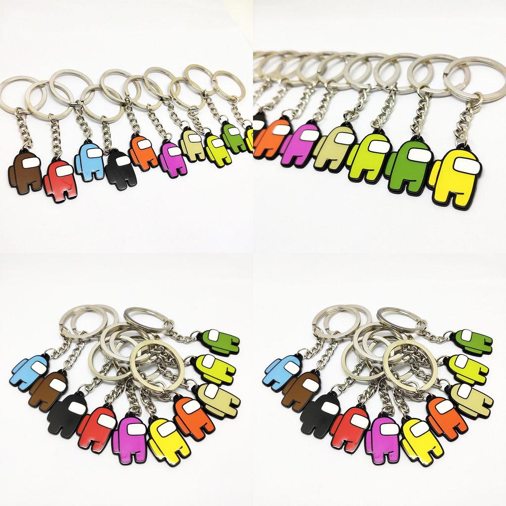 Among Us Crewmate Keyrings Car Keychains Schoolbag Buckles Xmas Kids Fans Gift