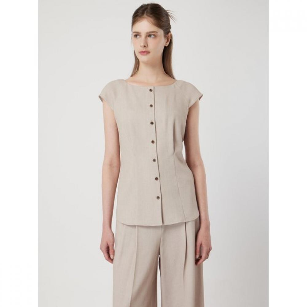 Cc Collect. Linen Blend Boatneck Blouse C252msc043